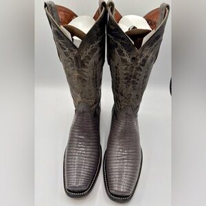 Pre-owned men’s authentic lizard cutter toe boots made in el paso tx SIZE 9D